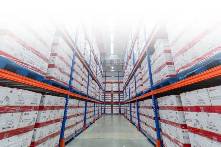 Packaged PEEK products stored in ZYPEEK's automated warehouse